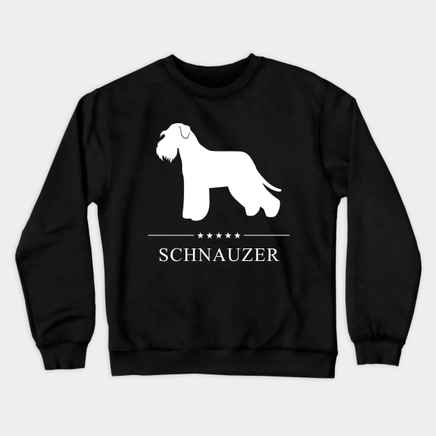 Schnauzer Dog White Silhouette Crewneck Sweatshirt by millersye